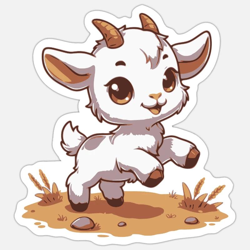 Lillte Lamb - Sticker formato S (10 x 10 cm) - bianco opaco