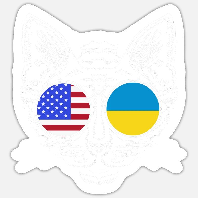 Ukraine - Sticker taille S (10 x 10 cm) - blanc mat