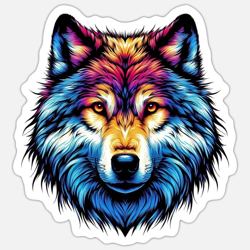 Wolf - Sticker Größe S (10 x 10 cm) - Mattweiß