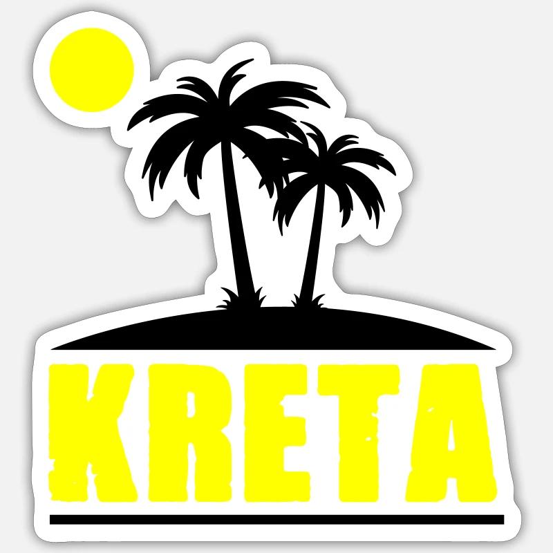 Crète - Sticker taille S (10 x 10 cm) - blanc mat