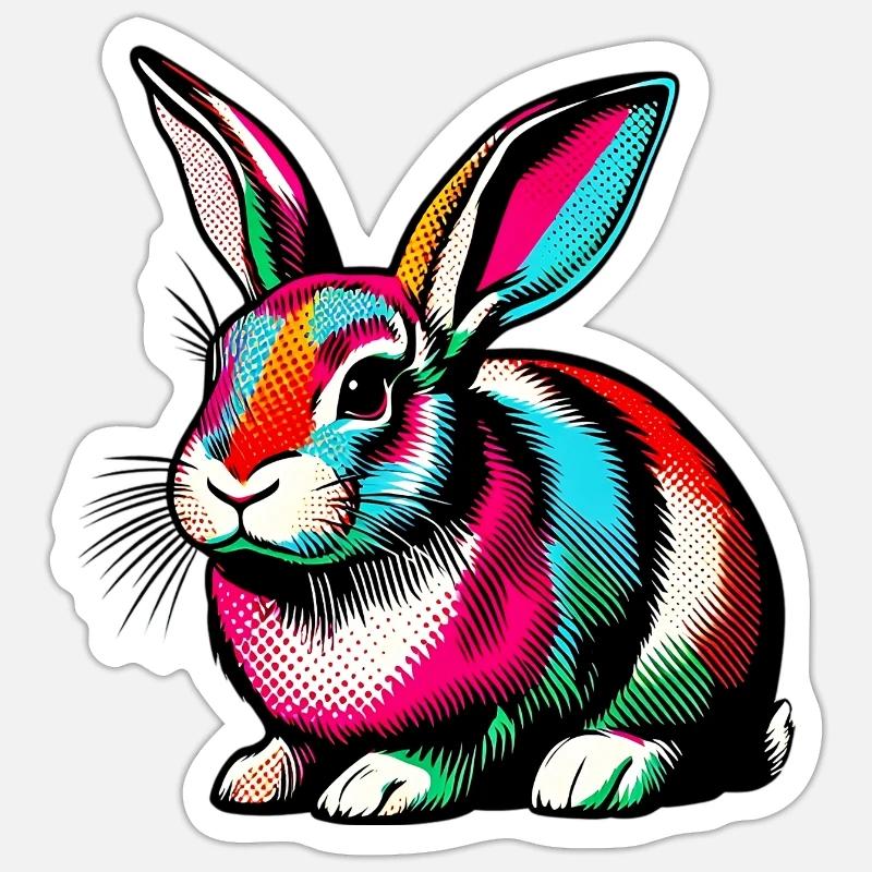 Rabbit - Sticker size S (10 x 10 cm) - white matte
