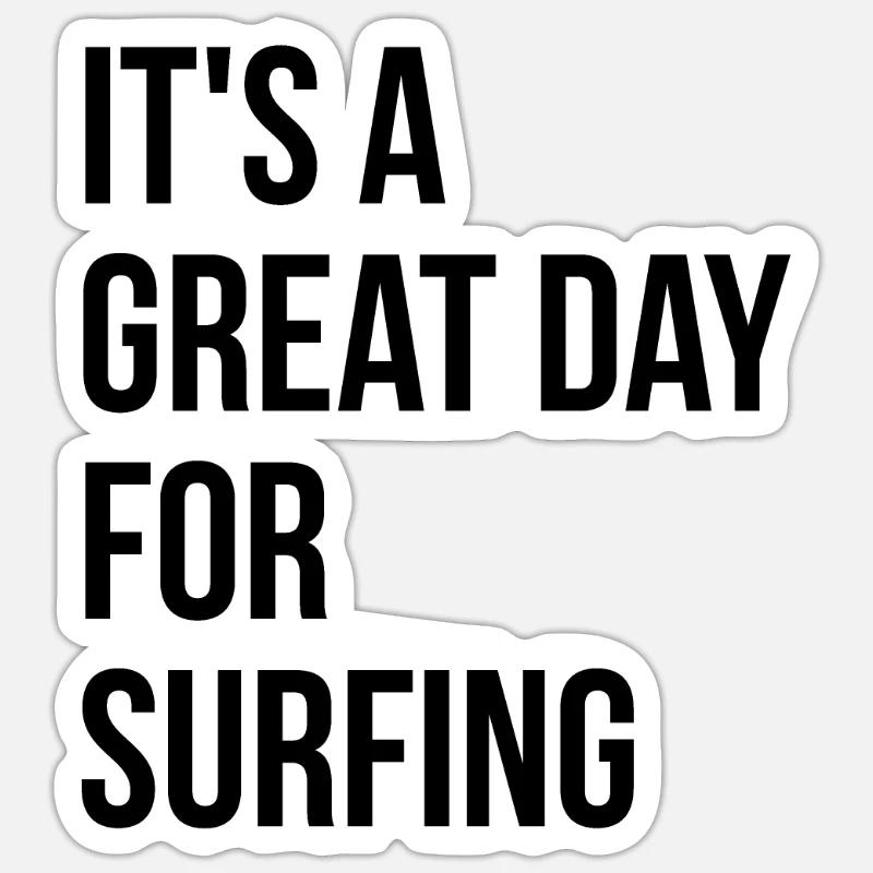 surfeur - Sticker taille S (10 x 10 cm) - blanc mat