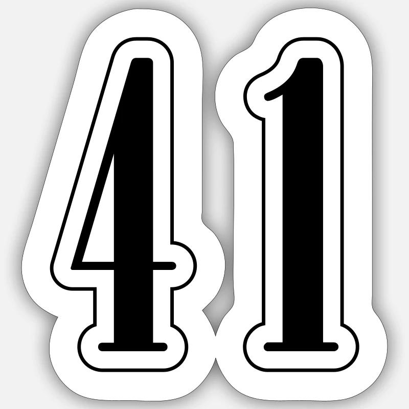 41 Number symbol - Sticker size S (10 x 10 cm) - white matte