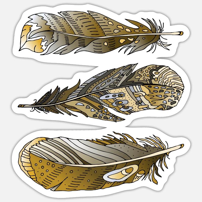 Feder - Sticker Größe S (10 x 10 cm) - Mattweiß