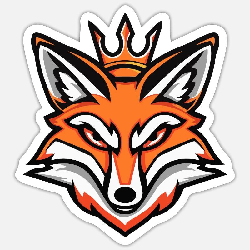 Fuchs Kopf Krone Sticker Größe S (10 x 10 cm)