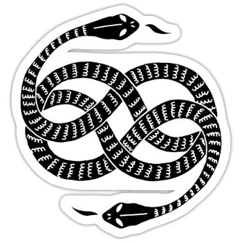 Unendliche schwarze Schlangen - Sticker Größe S (10 x 10 cm) - Mattweiß - Vorne