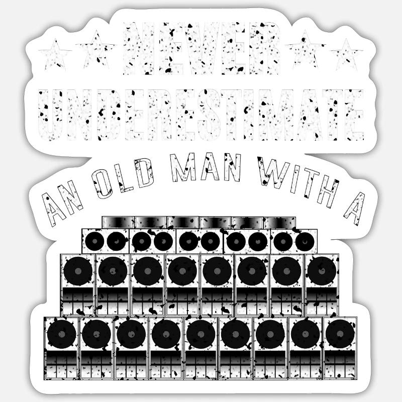 Alter Mann Mit Soundsystem Sticker Größe S (10 x 10 cm)
