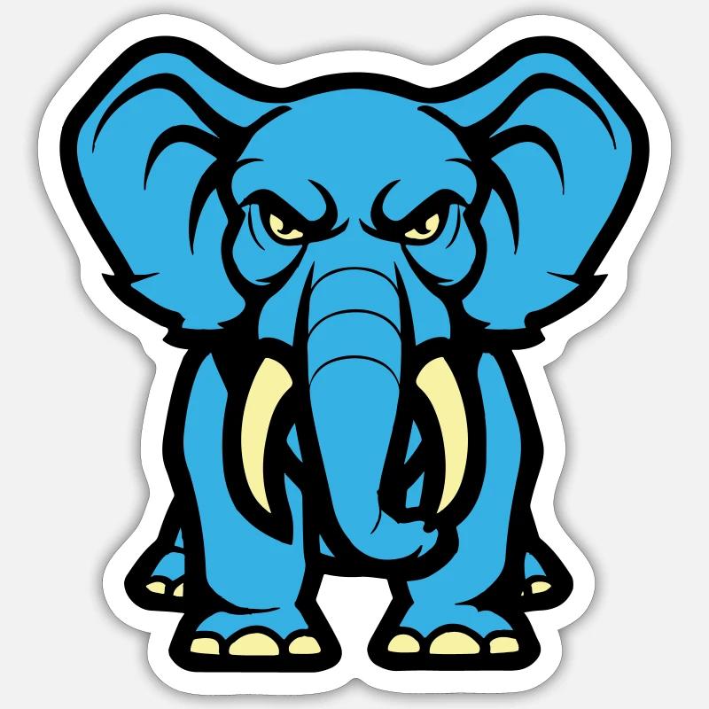 Bande dessinée éléphant - Sticker taille S (10 x 10 cm) - blanc mat