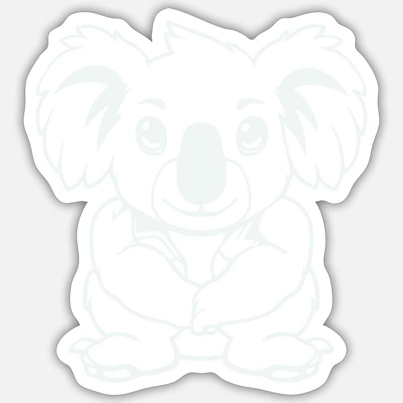 koalabär comic - Sticker Größe S (10 x 10 cm) - Mattweiß