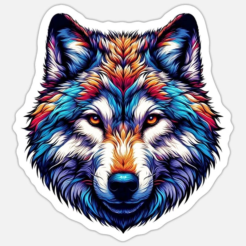 Wolf - Sticker Größe S (10 x 10 cm) - Mattweiß