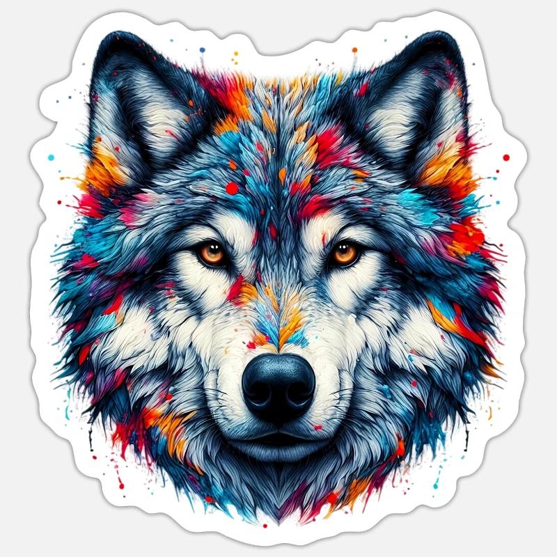 Wolf - Sticker size S (10 x 10 cm) - white matte