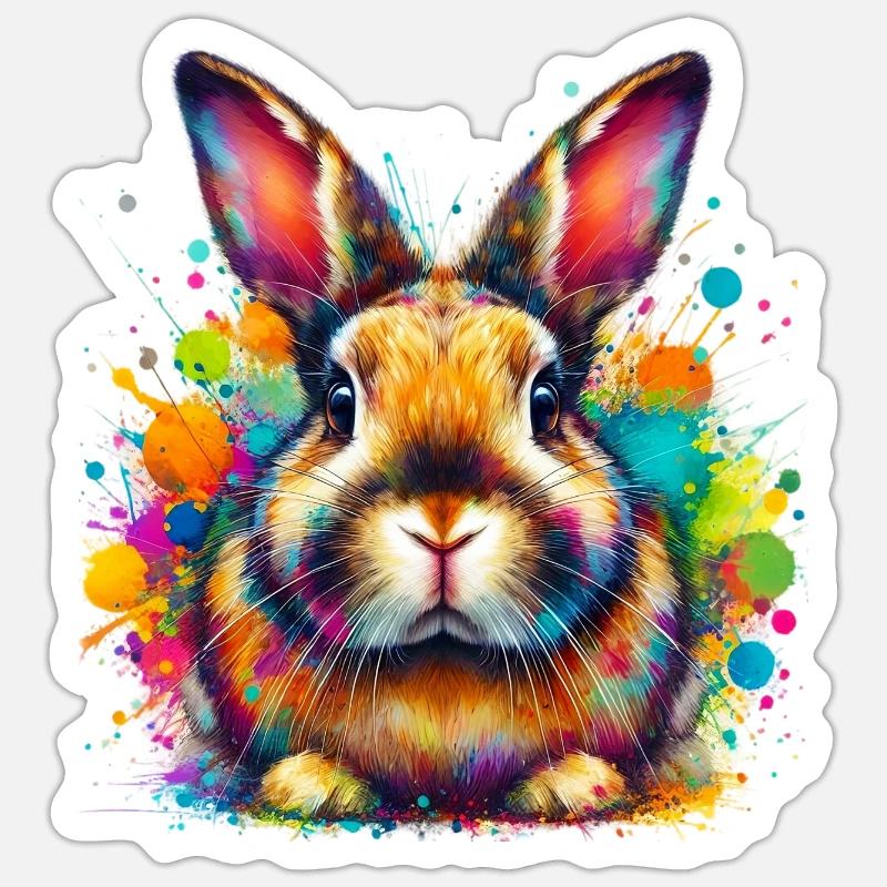 Rabbit - Sticker size S (10 x 10 cm) - white matte