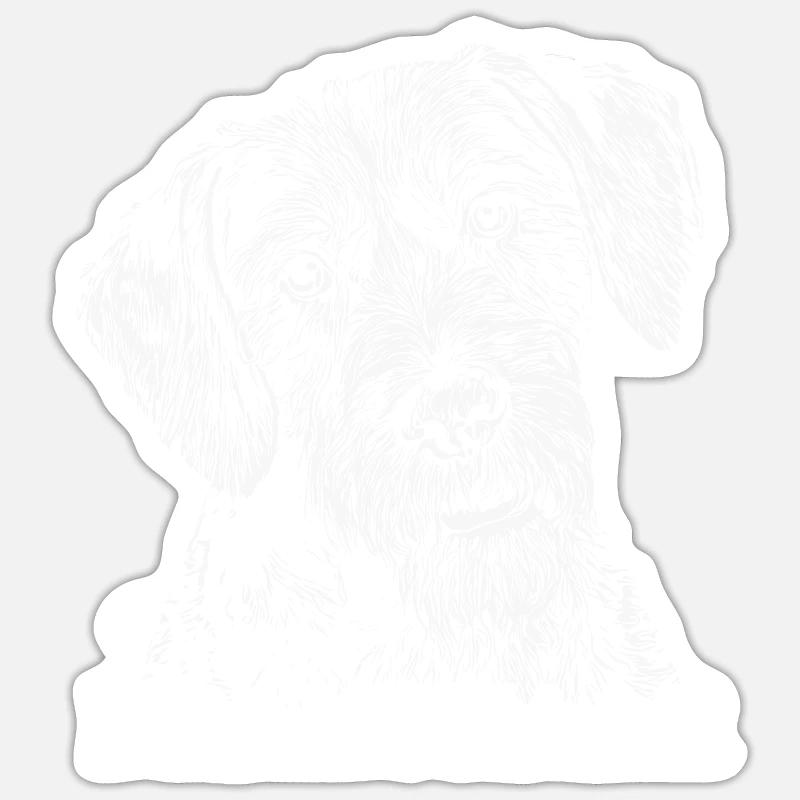 German Wirehaired - Sticker size S (10 x 10 cm) - white matte