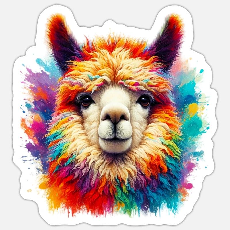 Alpaca - Sticker size S (10 x 10 cm) - white matte