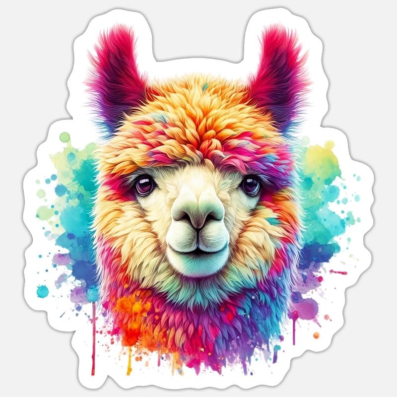 Alpaca - Sticker size S (10 x 10 cm) - white matte