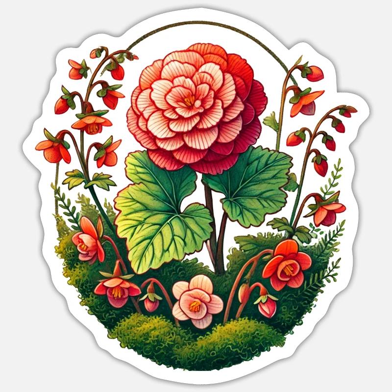 Camellia - Sticker size S (10 x 10 cm) - white matte