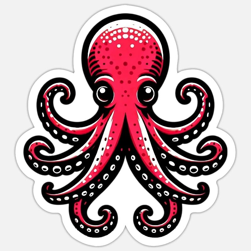 Octopus - Sticker size S (10 x 10 cm) - white matte
