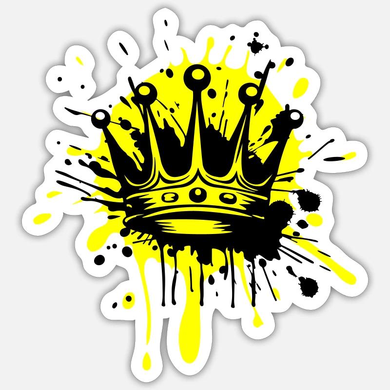 Krone Icon - Sticker Größe S (10 x 10 cm) - Mattweiß