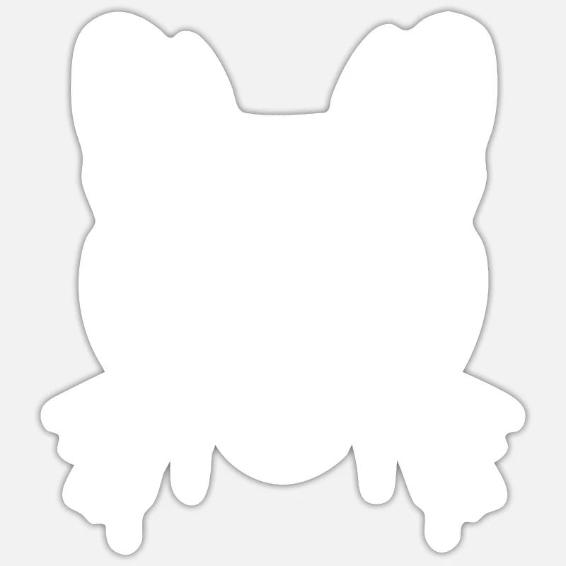 Tête de chat élégante - Minimaliste - Sticker taille S (10 x 10 cm) - blanc mat