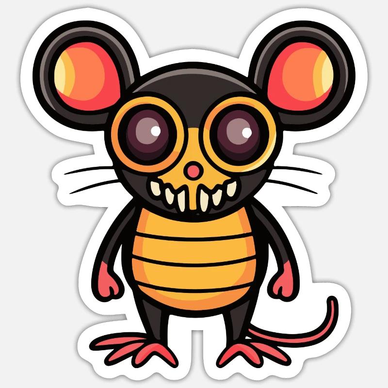 Maus Halloween Comic - Sticker Größe S (10 x 10 cm) - Mattweiß