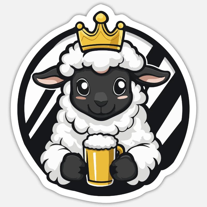 Sheep Beer Comic - Sticker size S (10 x 10 cm) - white matte