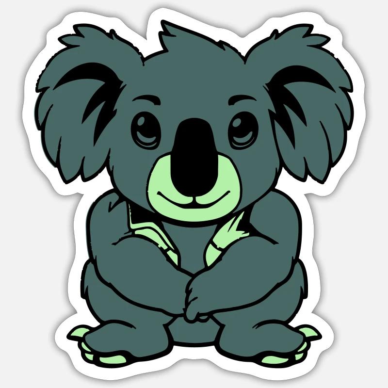 koalabär comic tier - Sticker Größe S (10 x 10 cm) - Mattweiß