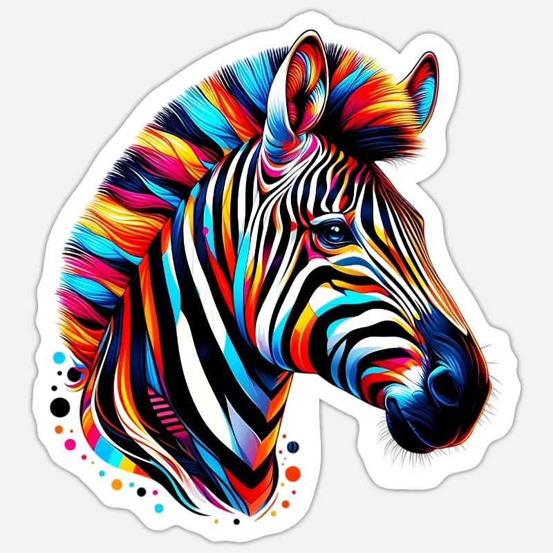 Zebra - Sticker size S (10 x 10 cm) - white matte