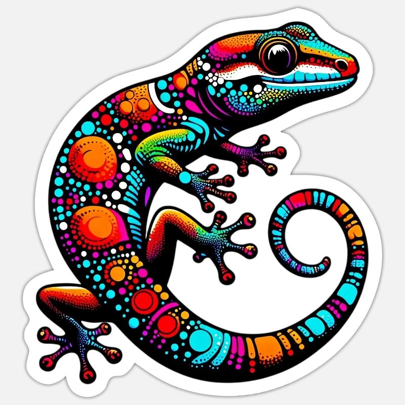 Gecko - Sticker size S (10 x 10 cm) - white matte