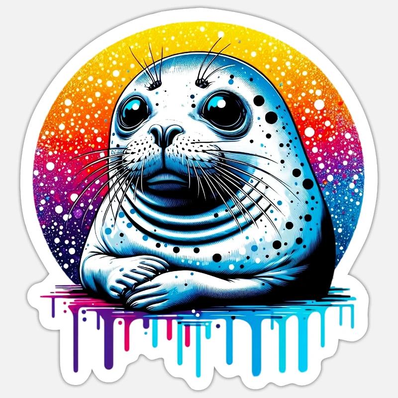 Seal - Sticker size S (10 x 10 cm) - white matte