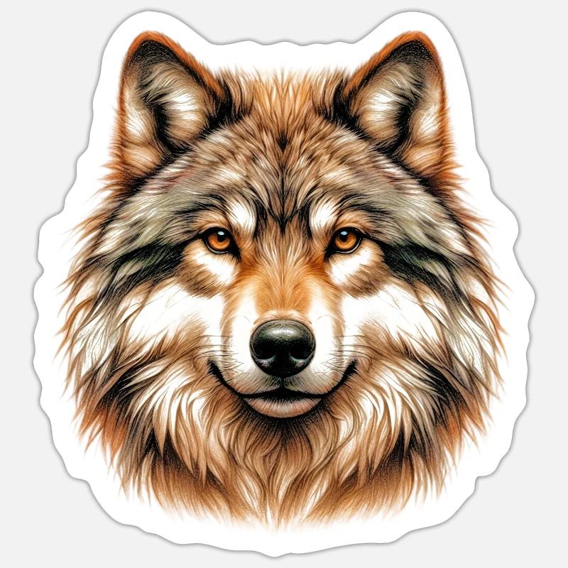Wolf - Sticker size S (10 x 10 cm) - white matte