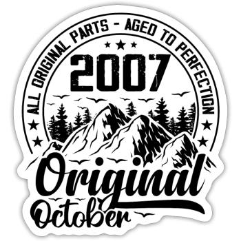 2007 Oktober Original: 17 Jahre altes Geburtstagsgeschenk - Sticker Größe S (10 x 10 cm) - Mattweiß - Vorne