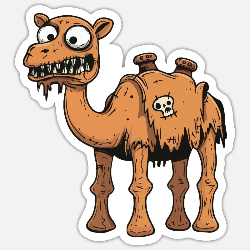 Camel Halloween Comic Funny - Sticker size S (10 x 10 cm) - white matte