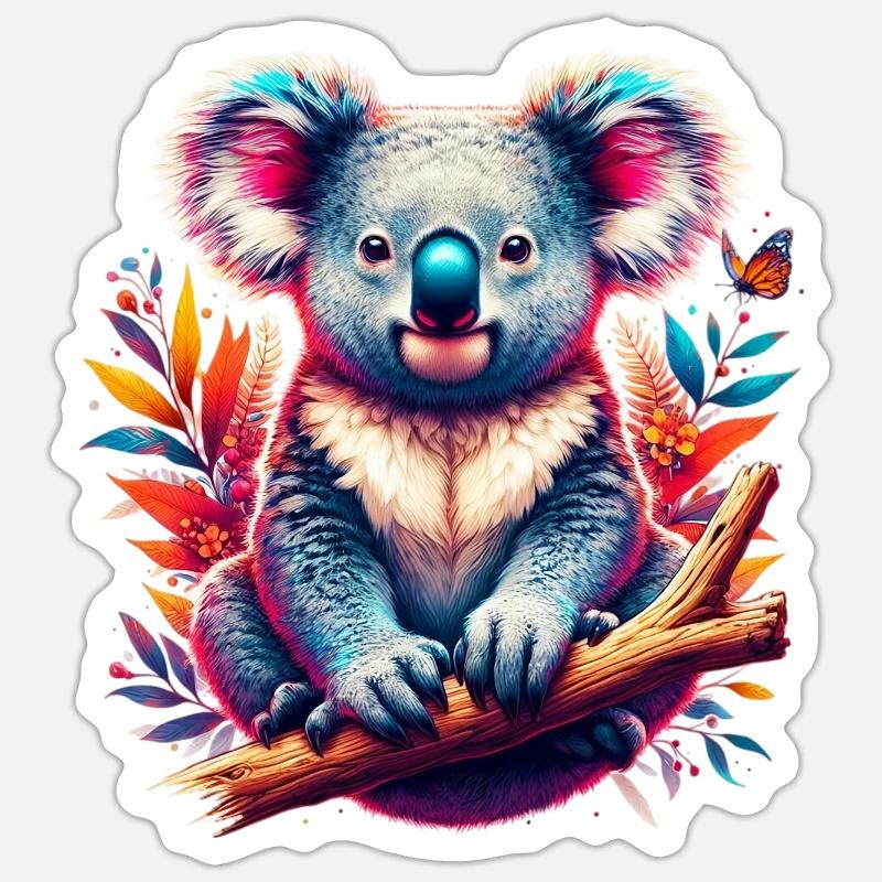 Koala - Sticker Größe S (10 x 10 cm) - Mattweiß