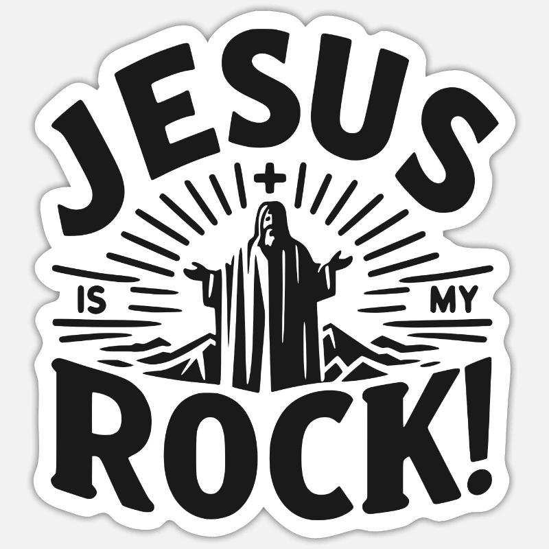 Jesus is My Rock - Sticker size S (10 x 10 cm) - white matte