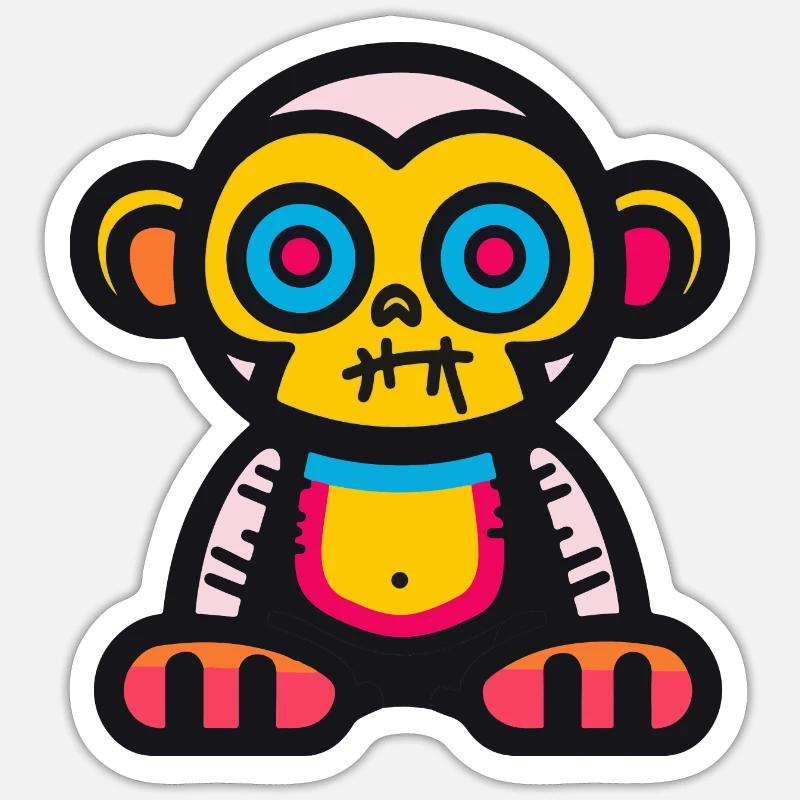 Monkey Halloween Animal Sticker size S (10 x 10 cm)