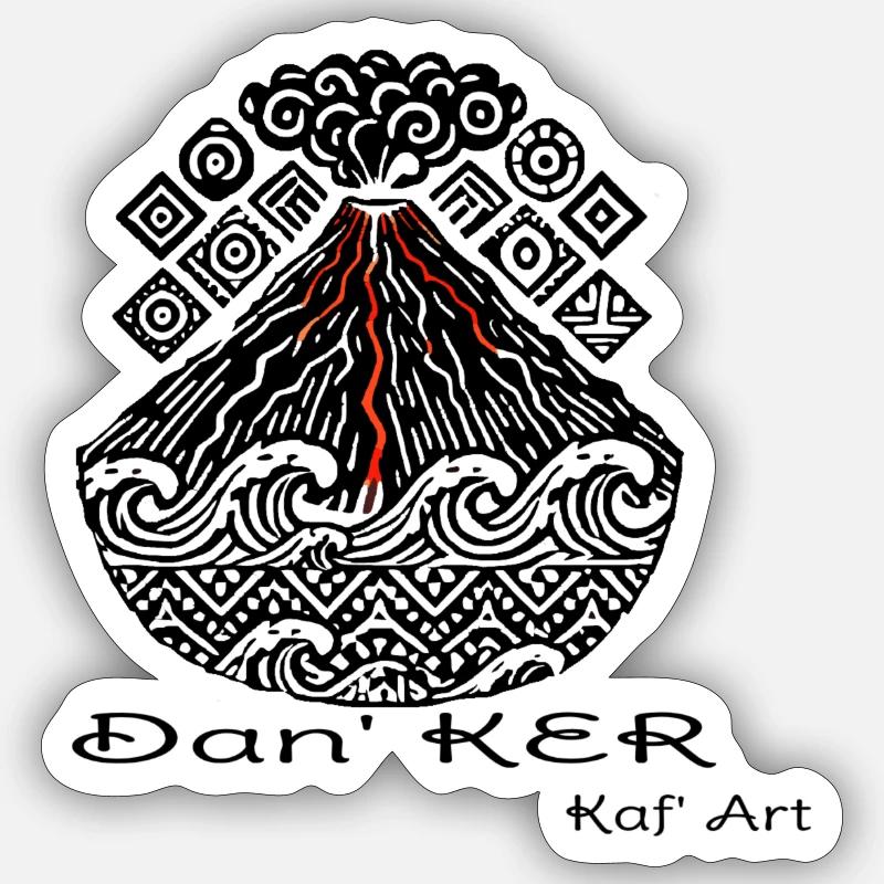 974 DAN KER 2 - Sticker Größe S (10 x 10 cm) - Mattweiß