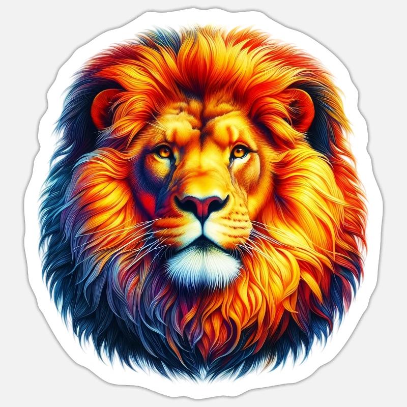 Löwe - Sticker Größe S (10 x 10 cm) - Mattweiß