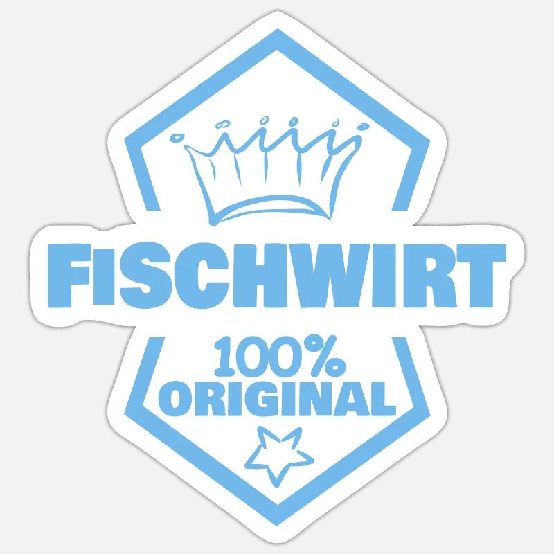 Travail Pêcheur - Sticker taille S (10 x 10 cm) - blanc mat