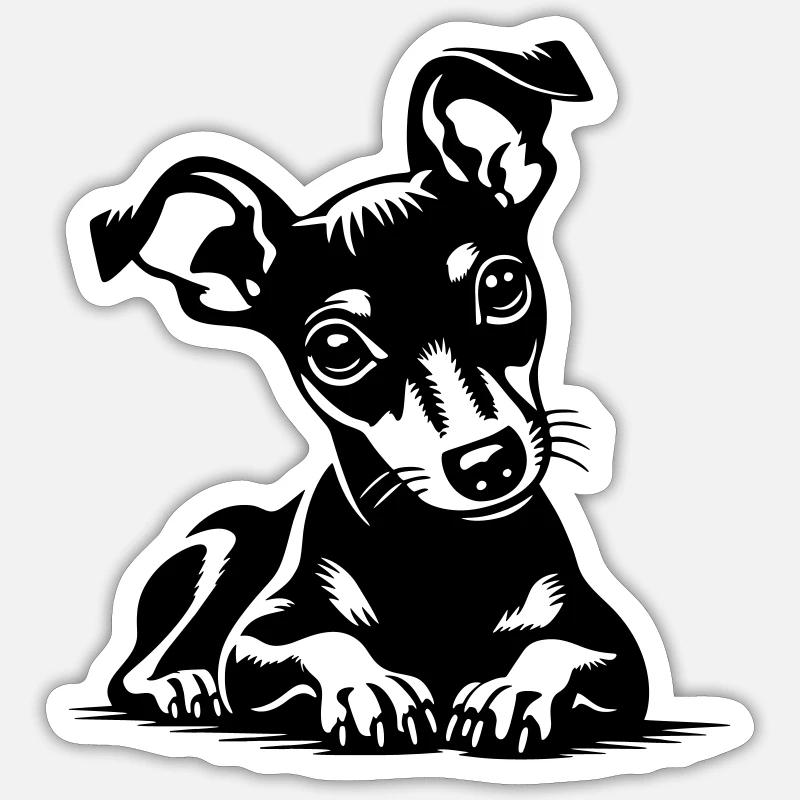 Miniature Pinscher - Sticker size S (10 x 10 cm) - white matte