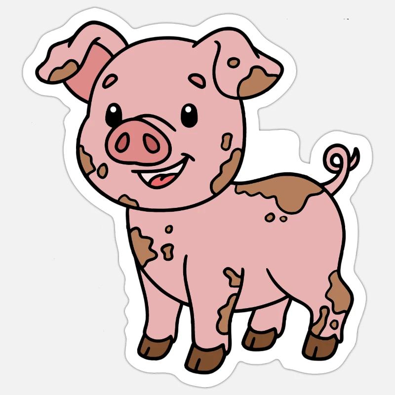 Cochon - Sticker taille S (10 x 10 cm) - blanc mat