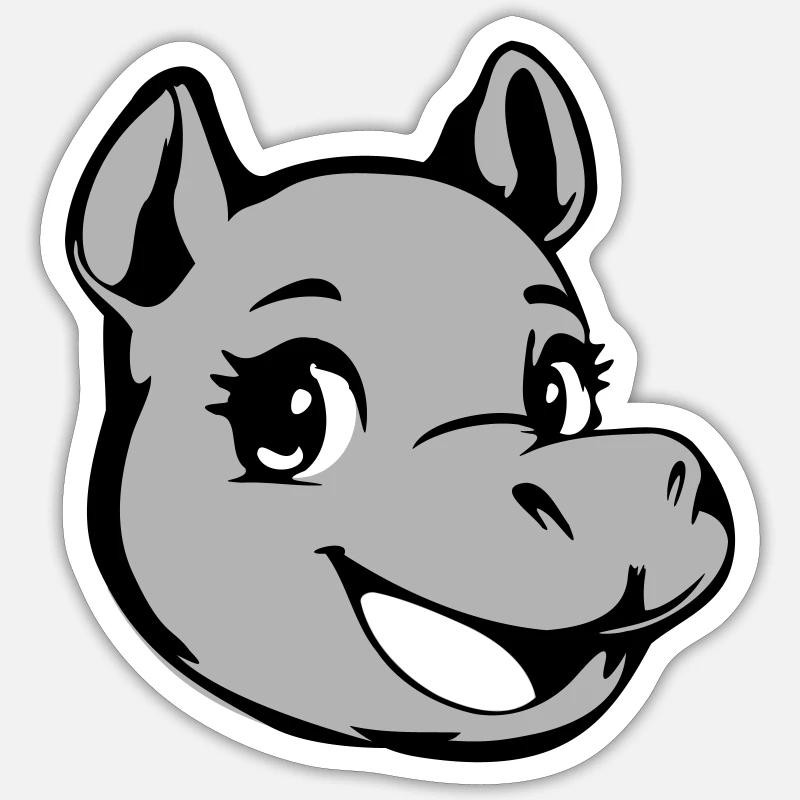 Hippo Sticker Größe S (10 x 10 cm)