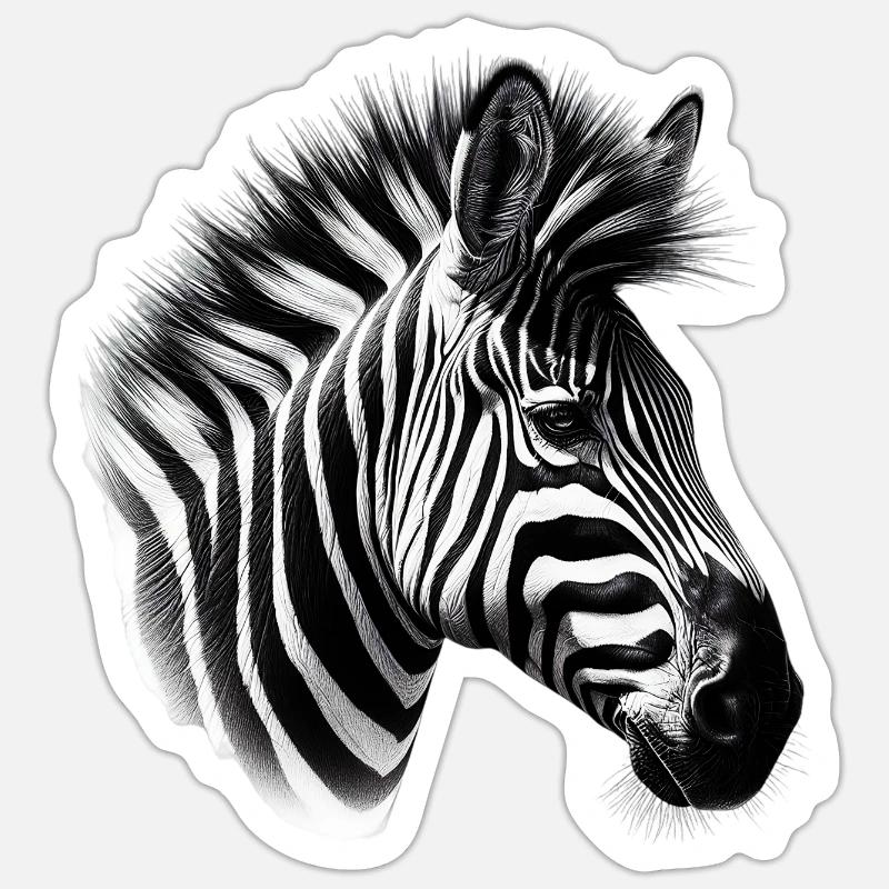 Zebra - Sticker size S (10 x 10 cm) - white matte