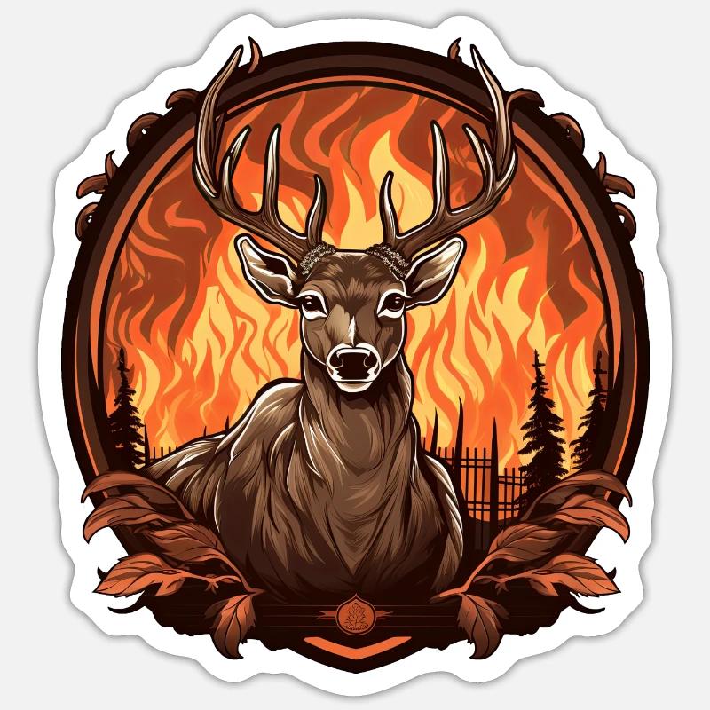 Fireman Hirsch Sticker size S (10 x 10 cm)