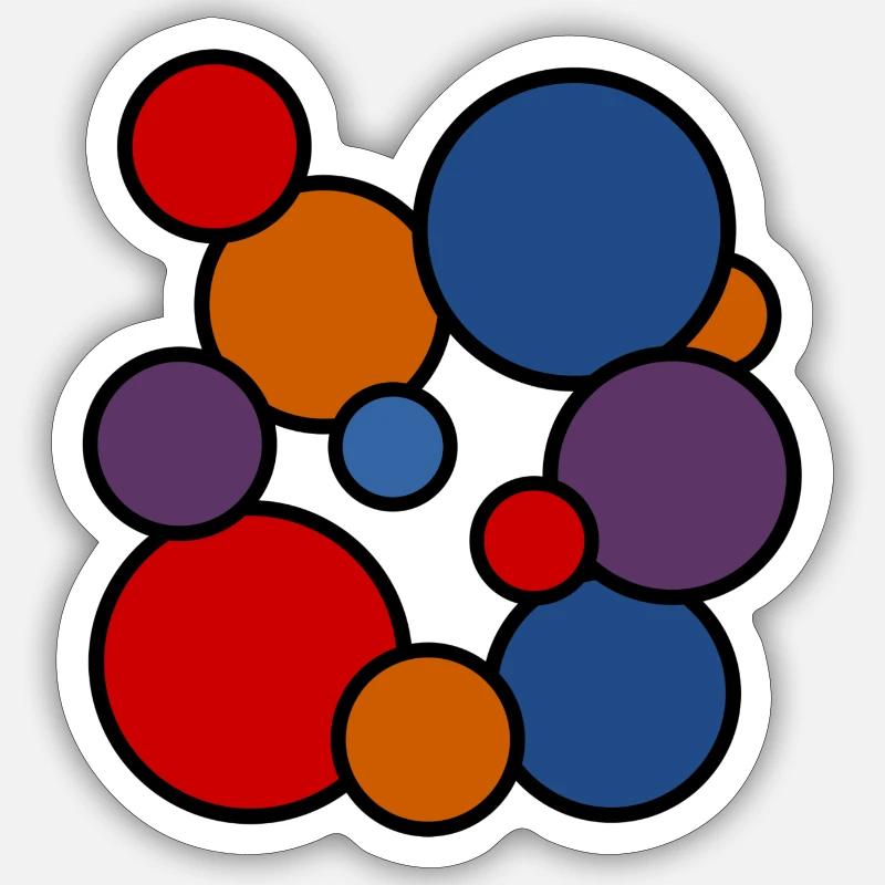 Bunte Kreise - Colored Circles - Sticker Größe S (10 x 10 cm) - Mattweiß