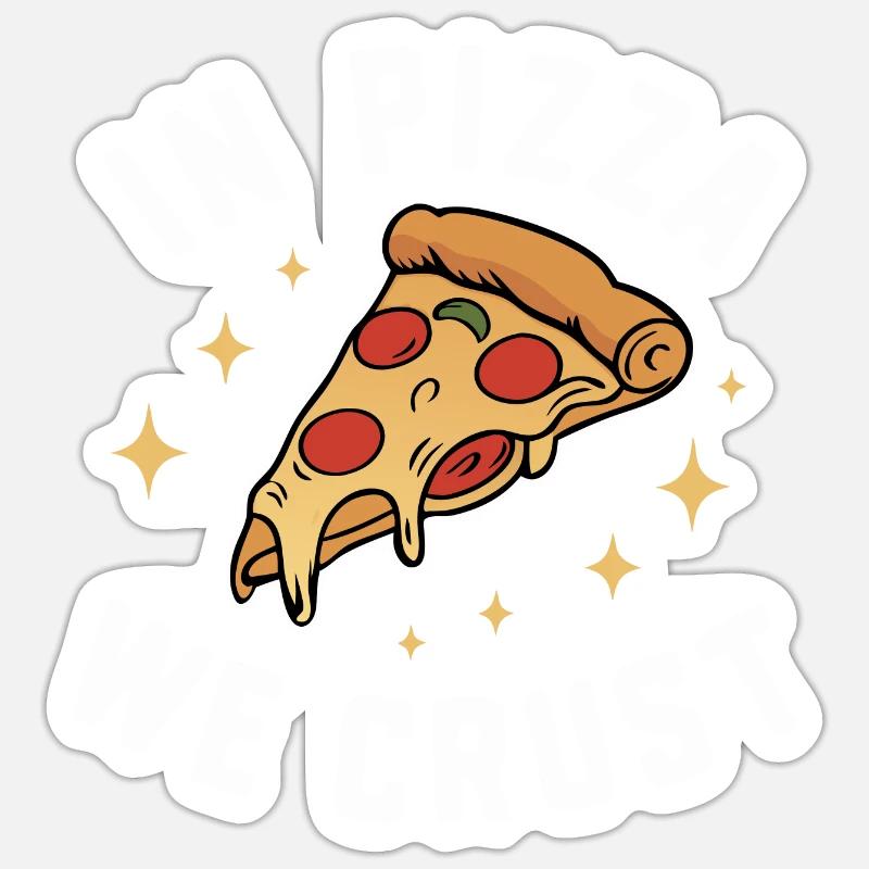 Pizza Italie Restauration rapide - Sticker taille S (10 x 10 cm) - blanc mat