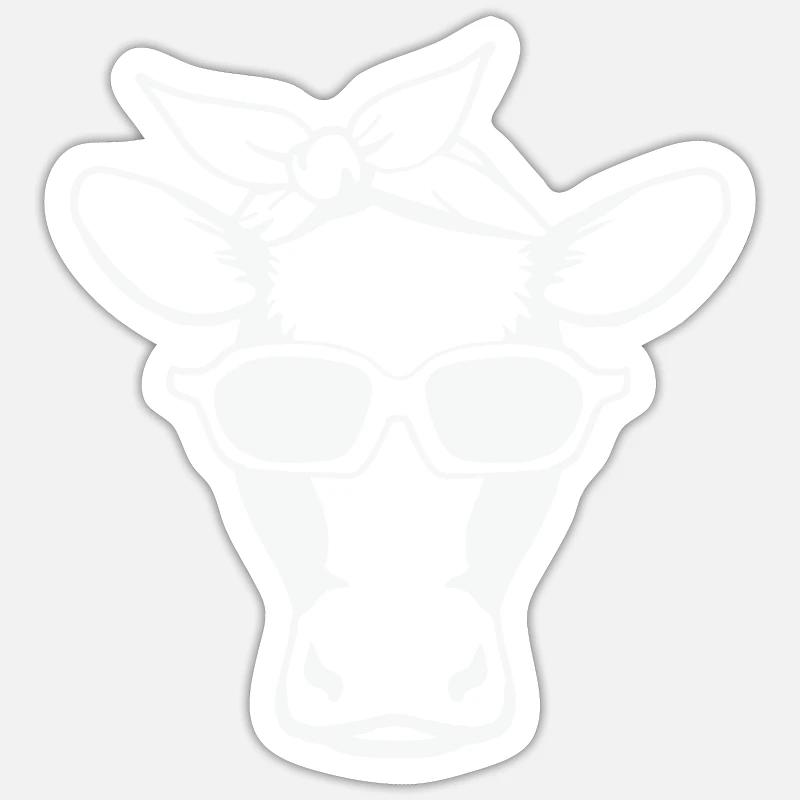 Vache - Sticker taille S (10 x 10 cm) - blanc mat