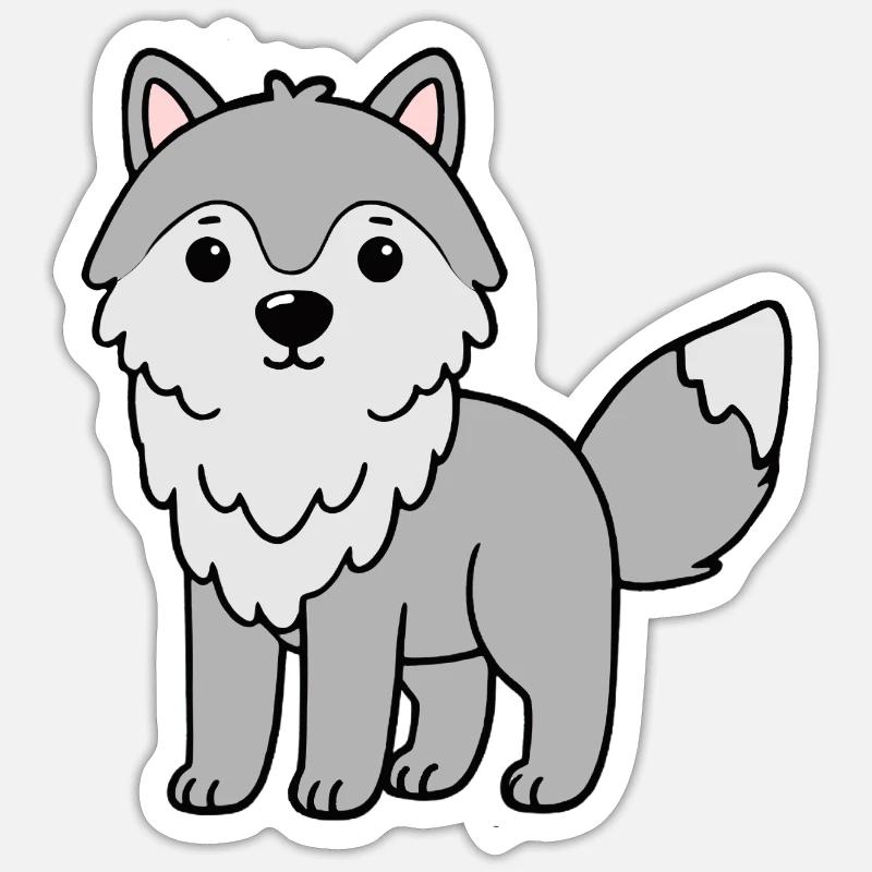 Wolf Wolves - Sticker size S (10 x 10 cm) - white matte