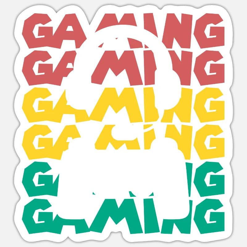 Gaming - Headset and Controller - Sticker Größe S (10 x 10 cm) - Mattweiß