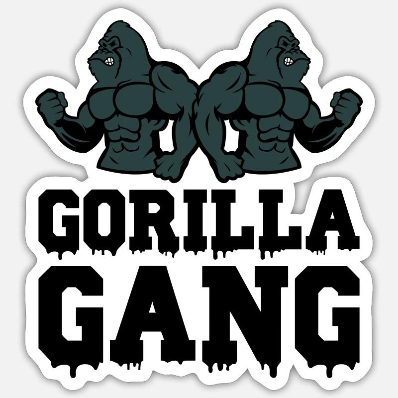 gorilla gang - Sticker Größe S (10 x 10 cm) - Mattweiß