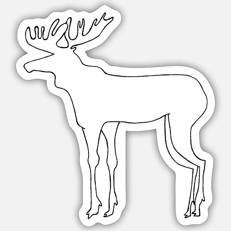 Elk - Sticker size S (10 x 10 cm) - white matte